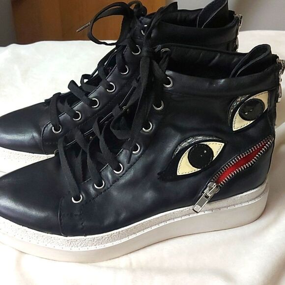 Wishbone Collection Leather Hightops Size 9 - Picture 1 of 10